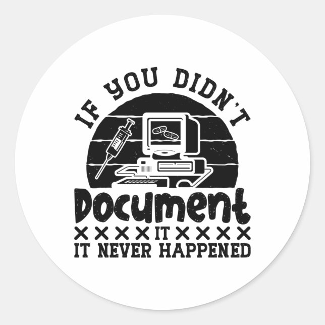 Sticker Rond ICD Coding Medical Coder If You Didn't Document (Devant)