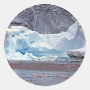 Sticker Rond Icebergs, Antarctique