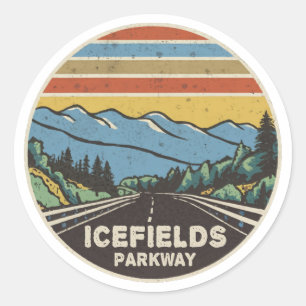 Sticker Rond Icefields Parkway Alberta Canada Mountains