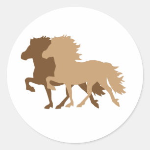 Sticker Rond Icelandic Horse
