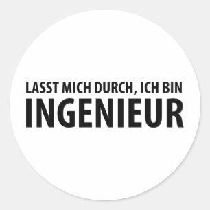 Sticker Rond Ich bin Ingenieur icône