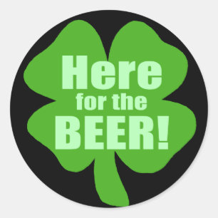 Sticker Rond Ici Pour La Bière