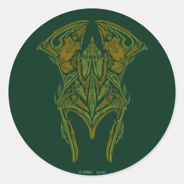 Sticker Rond Icône Casque d'armes elfe (Devant)