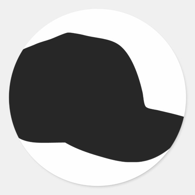 Sticker Rond icône casquette de base-ball noir (Devant)