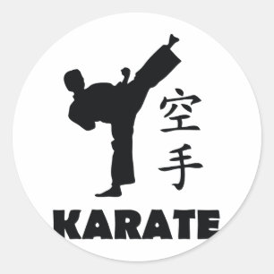 Sticker Rond icône chinoise de symboles d'homme de karaté
