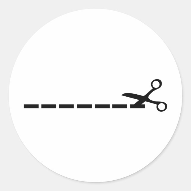 Sticker Rond icône couper ciseaux (Devant)
