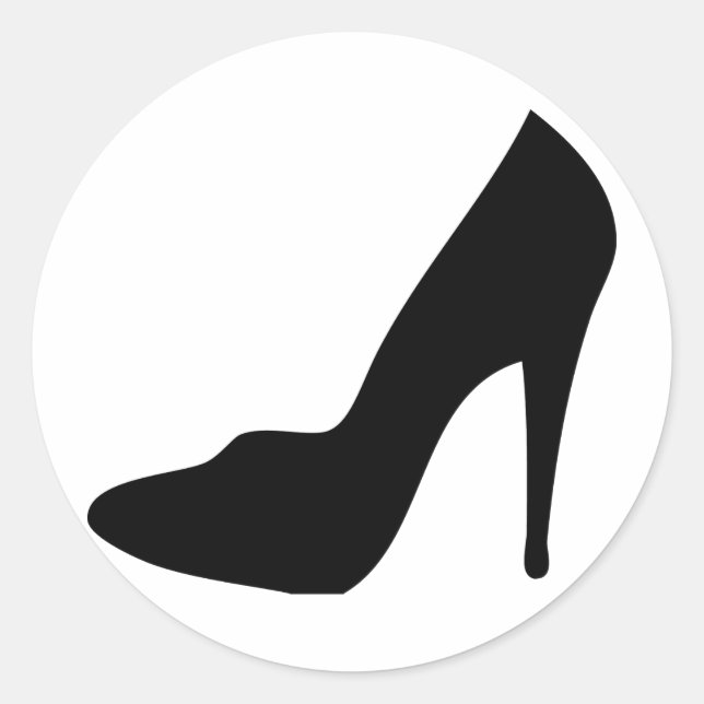Sticker Rond icône de chaussure à talon élevé stiletto (Devant)