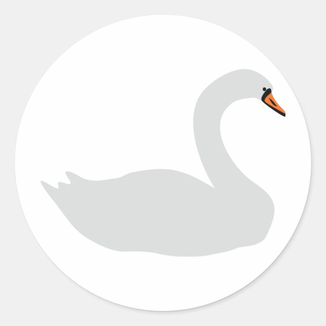 Sticker Rond icône de cygne blanc (Devant)