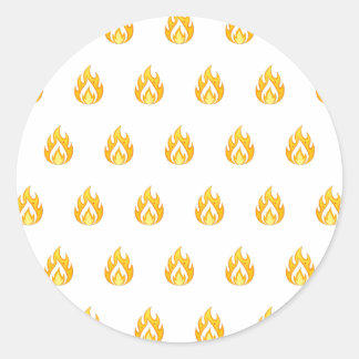 Sticker Rond Icône de Flamme de Feu Minimaliste Graphique Esthé