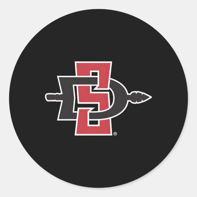 Sticker Rond Icône de l'État de San Diego Aztecs (Devant)