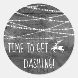 Sticker Rond Icône de rennes monochromes Obtenir Dashing Noël