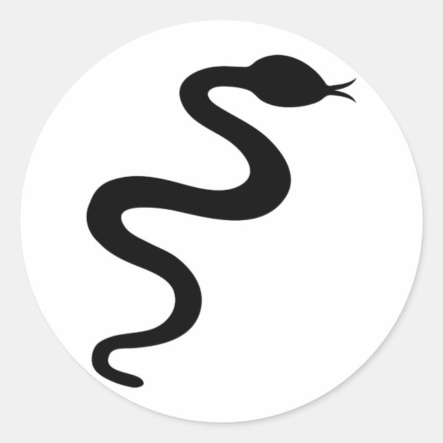 Sticker Rond icône de serpent noir (Devant)