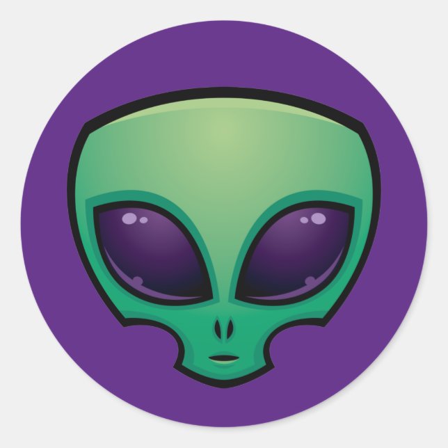 Sticker Rond Icône de tête de l'Alien (Devant)
