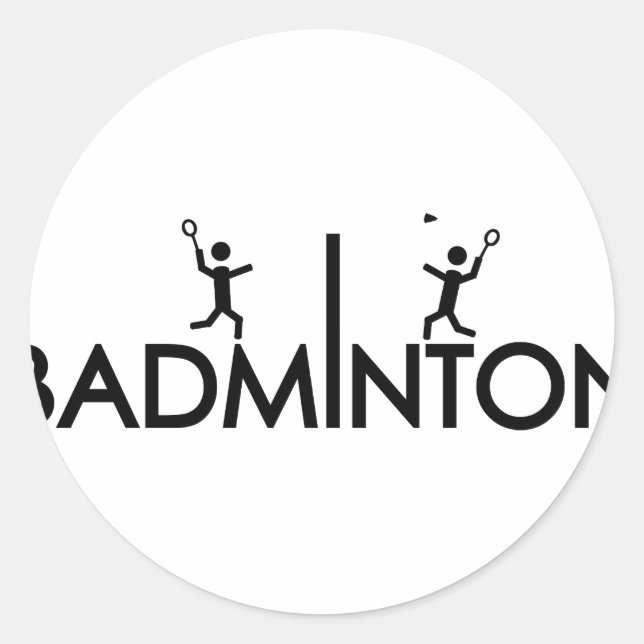Sticker Rond icône de texte du badminton (Devant)