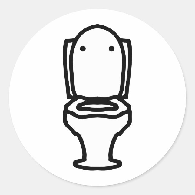 Sticker Rond icône de toilette (Devant)