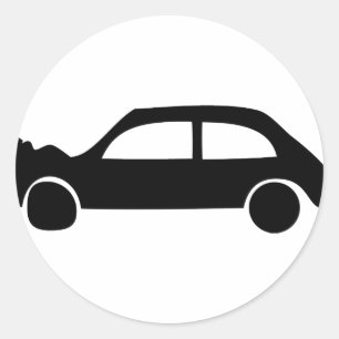 Sticker Rond icône de voiture de crash noir