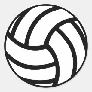 Sticker Rond Icône de volley-ball noir