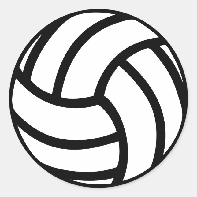 Sticker Rond Icône de volleyball noir (Devant)