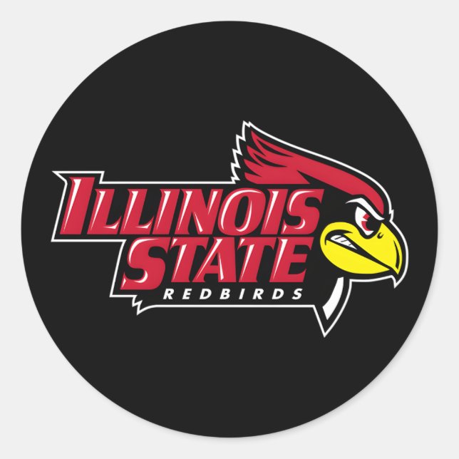 Sticker Rond Icône des Redbirds de l'Illinois (Devant)