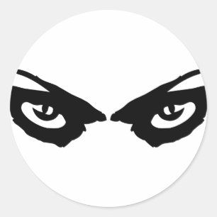Sticker Rond icône des yeux en colère