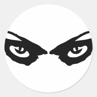 Sticker Rond icône des yeux en colère