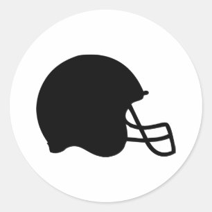 Sticker Rond icône du casque de football noir
