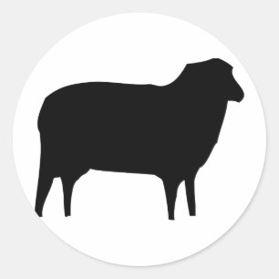 Sticker Rond icône du mouton noir