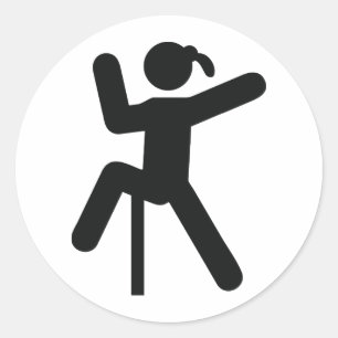 Sticker Rond Icône fille escalade