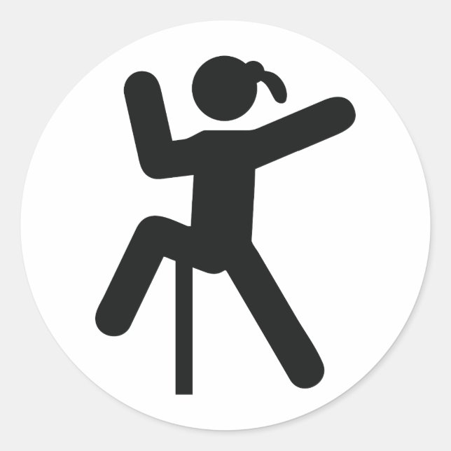 Sticker Rond Icône fille escalade (Devant)