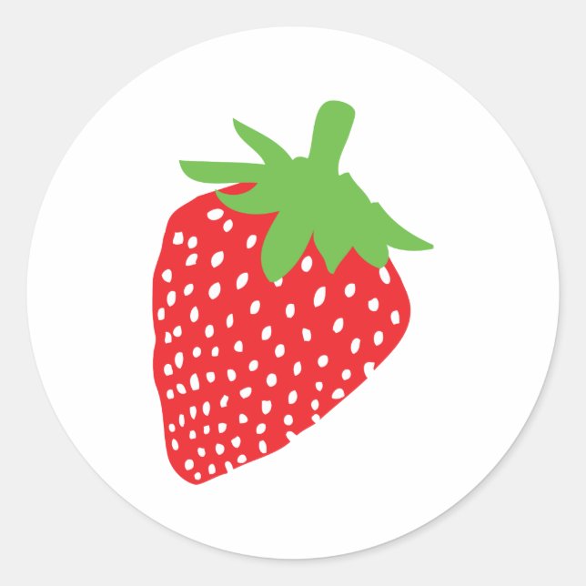 Sticker Rond icône fraise rouge (Devant)
