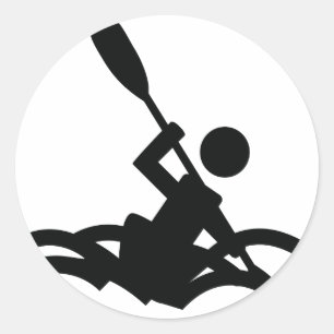 Sticker Rond icône kayak