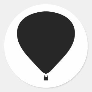 Sticker Rond icône montgolfière