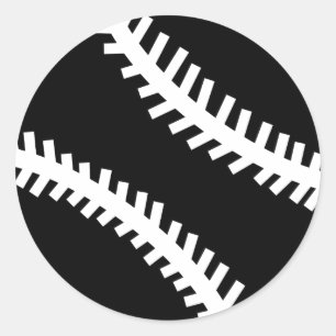 Sticker Rond icône noire de baseball