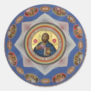 Sticker Rond icône orthodoxe dieu église religion saint