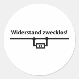 Sticker Rond Icône Physik Widerstand zwecklos