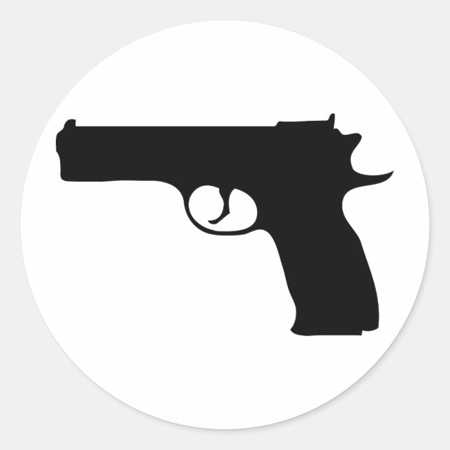 Sticker Rond icône Pistol noir (Devant)