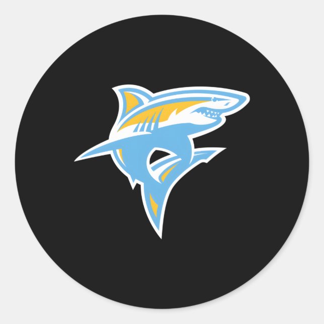 Sticker Rond Icône Requins de Long Island (Devant)