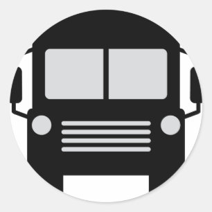 Sticker Rond icône schoolbus