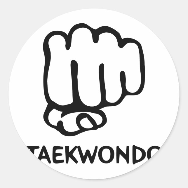 Sticker Rond icône taekwondo noire (Devant)