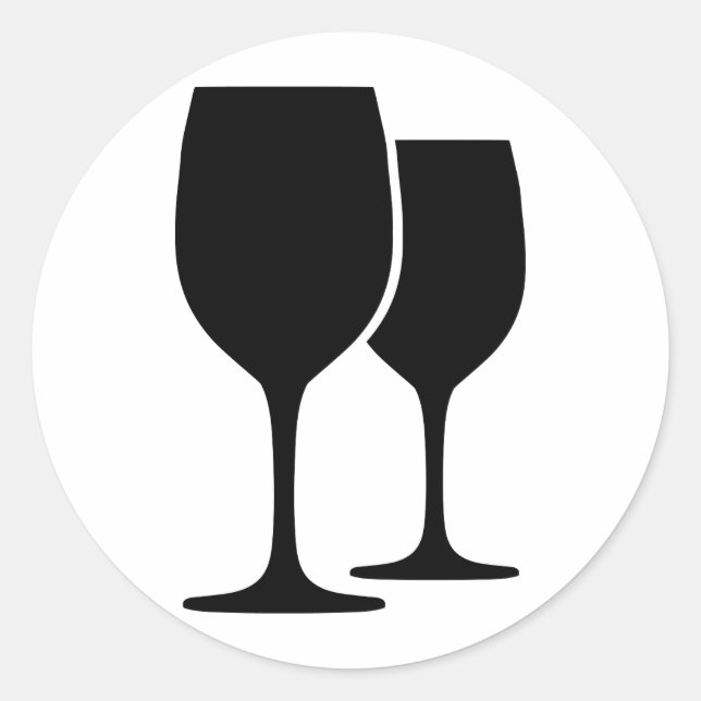 Sticker Rond icône verres à vin (Devant)