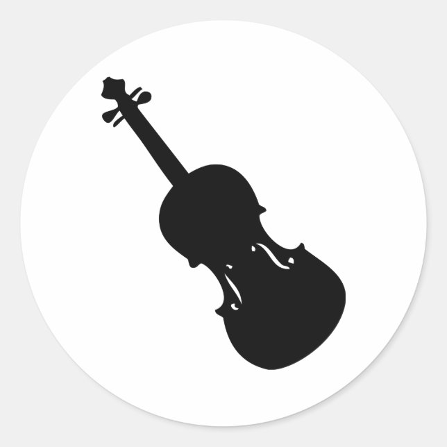 Sticker Rond icône violon noir (Devant)