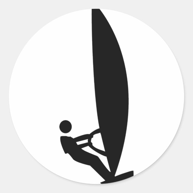 Sticker Rond icône windsurfer (Devant)
