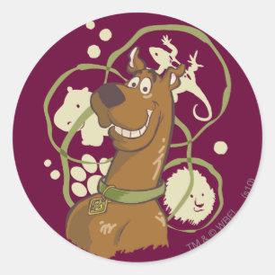 Sticker Rond Icônes de safari de Scooby-Doo