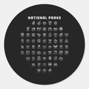 Sticker Rond Icônes du parc national