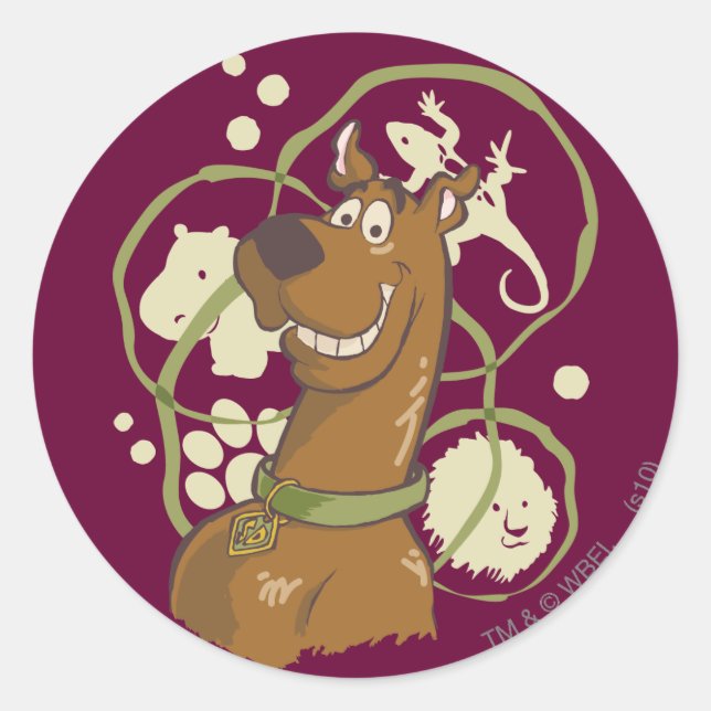 Sticker Rond Icônes Safari Scooby-Doo (Devant)