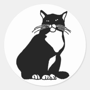 Sticker Rond ID250 de chat confidentiel