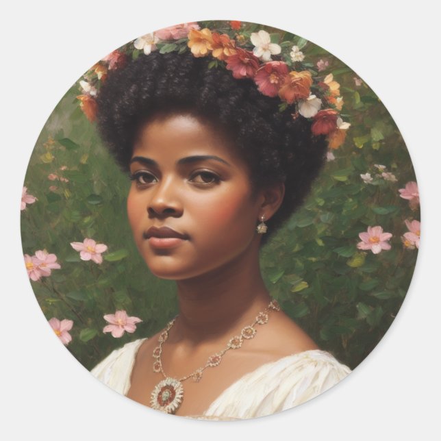 Sticker Rond Ida B Wells Floral Art Tribute (Devant)