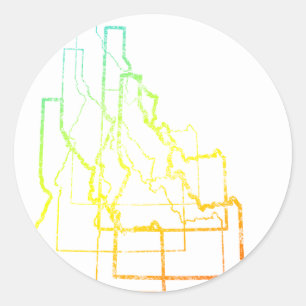 Sticker Rond idaho chill flou