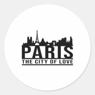 Sticker Rond Idée cadeau Cityscape Skyline de Paris France