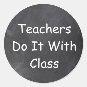 Sticker Rond Idée Cadeau Conception Tableau Noir Classe Enseign